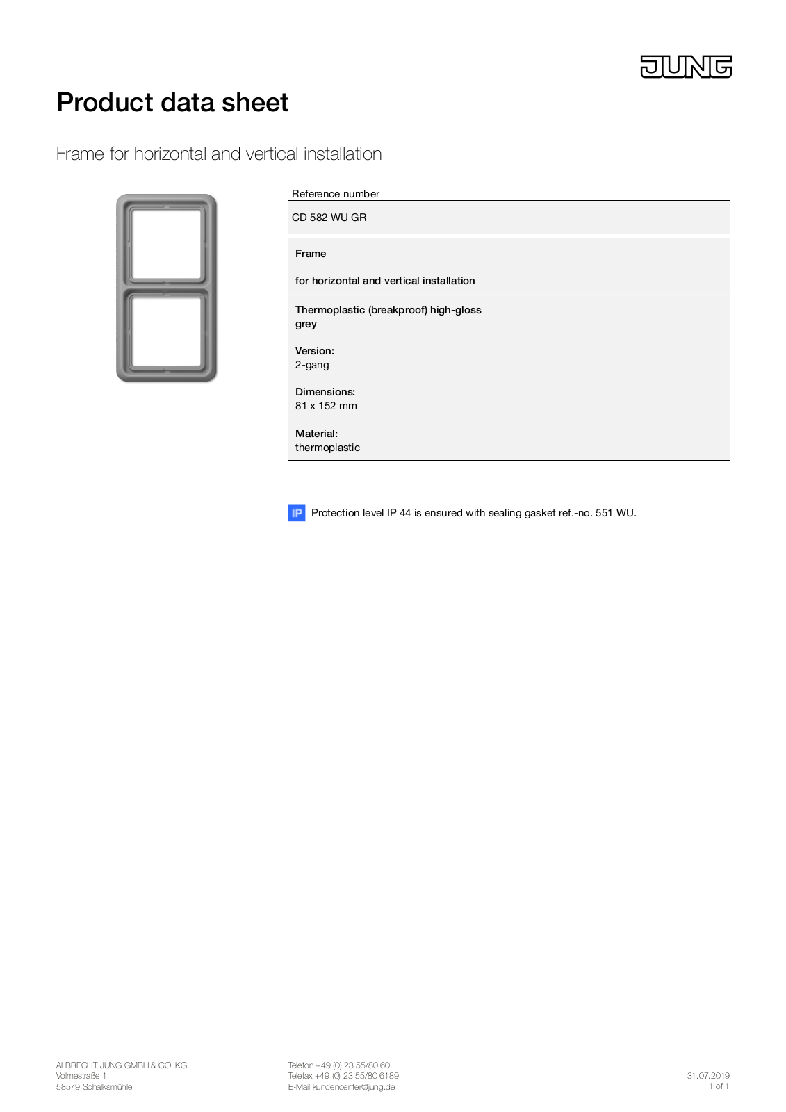 Jung CD 582 WU GR User Manual