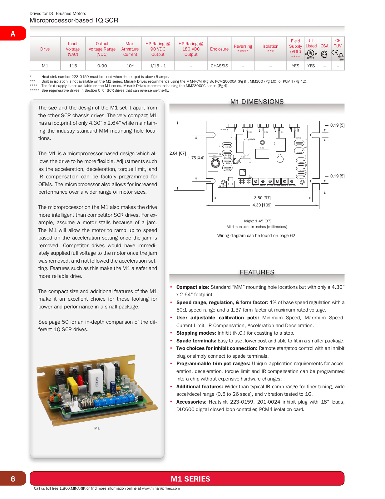 Minarik Drives M1 SERIES Catalog Page