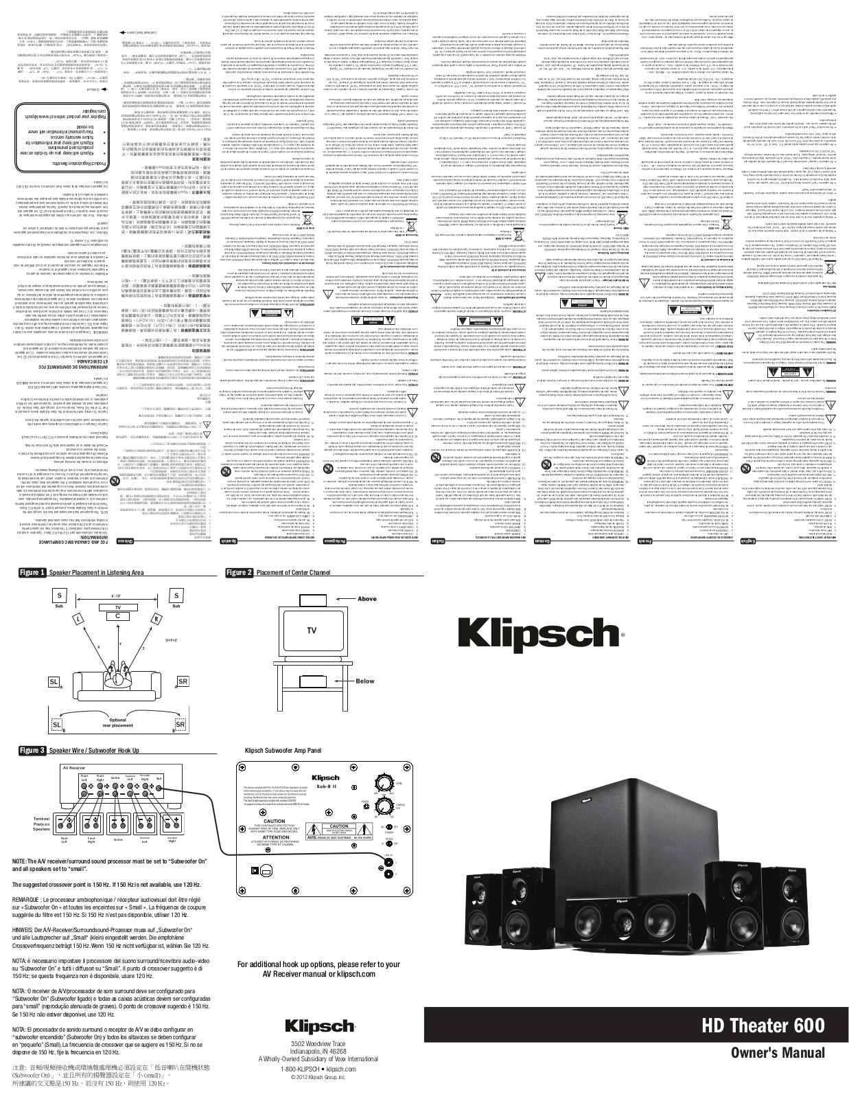 Klipsch HD THEATER 600 User Manual