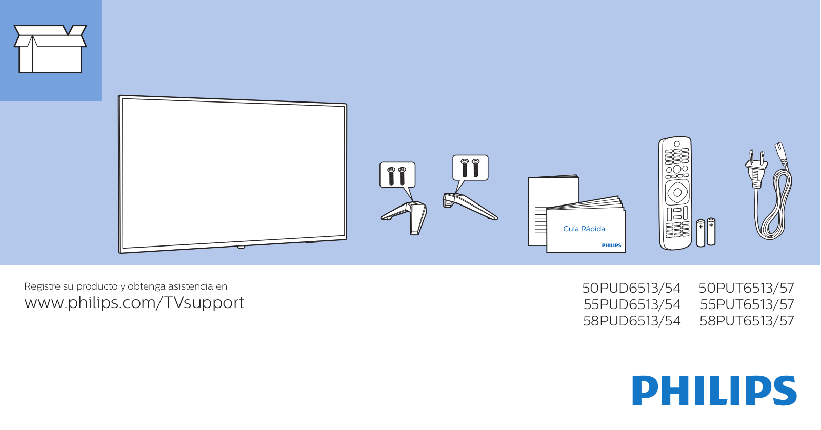 Philips 50PUD6513/54, 58PUD6513/54, 55PUD6513/54 quick setup guide - ManualMachine.com