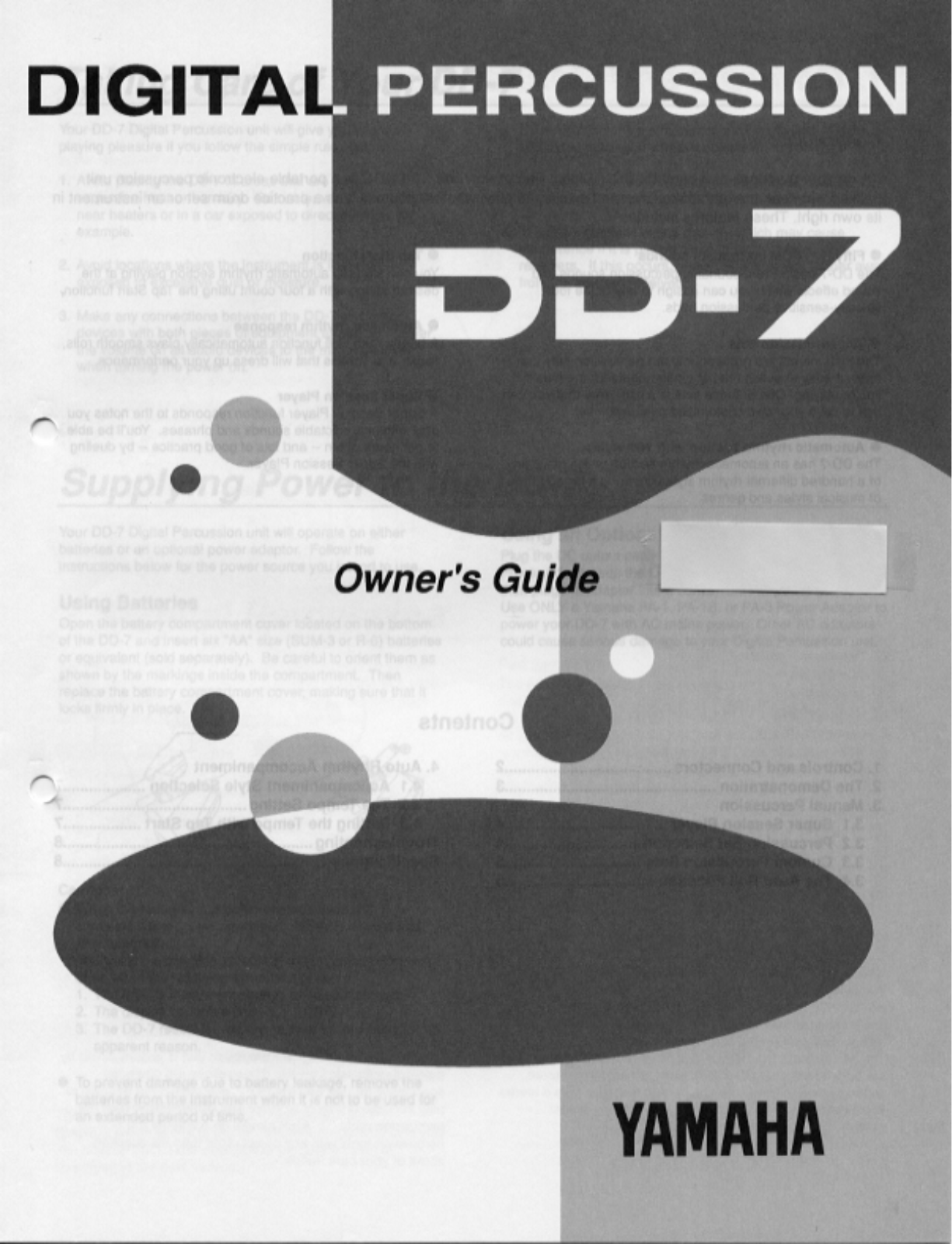 Yamaha DD-7, DD7E User Manual