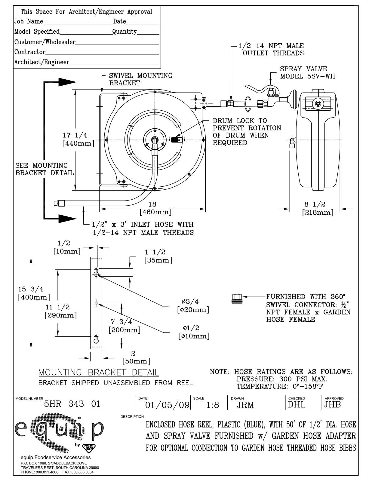 T&S Brass 5HR-343-01 User Manual