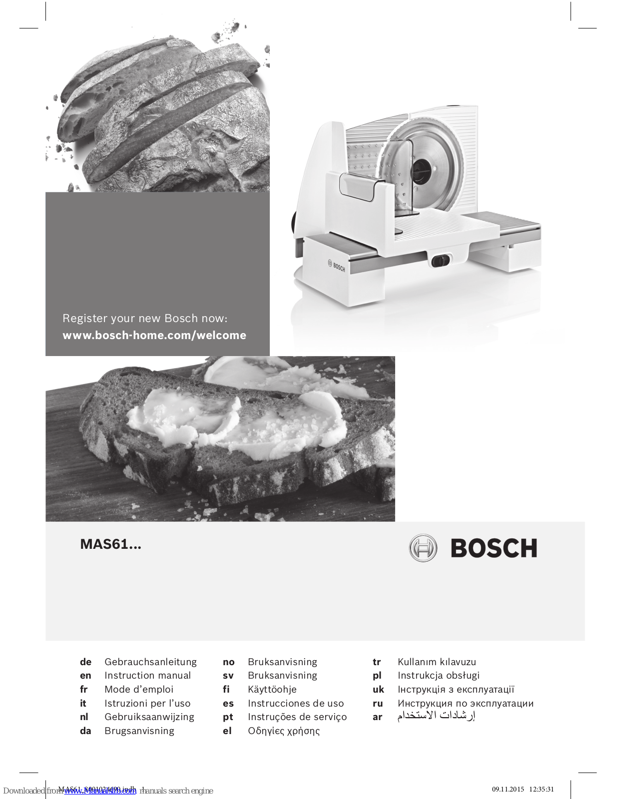 Bosch MAS61 Instruction Manual