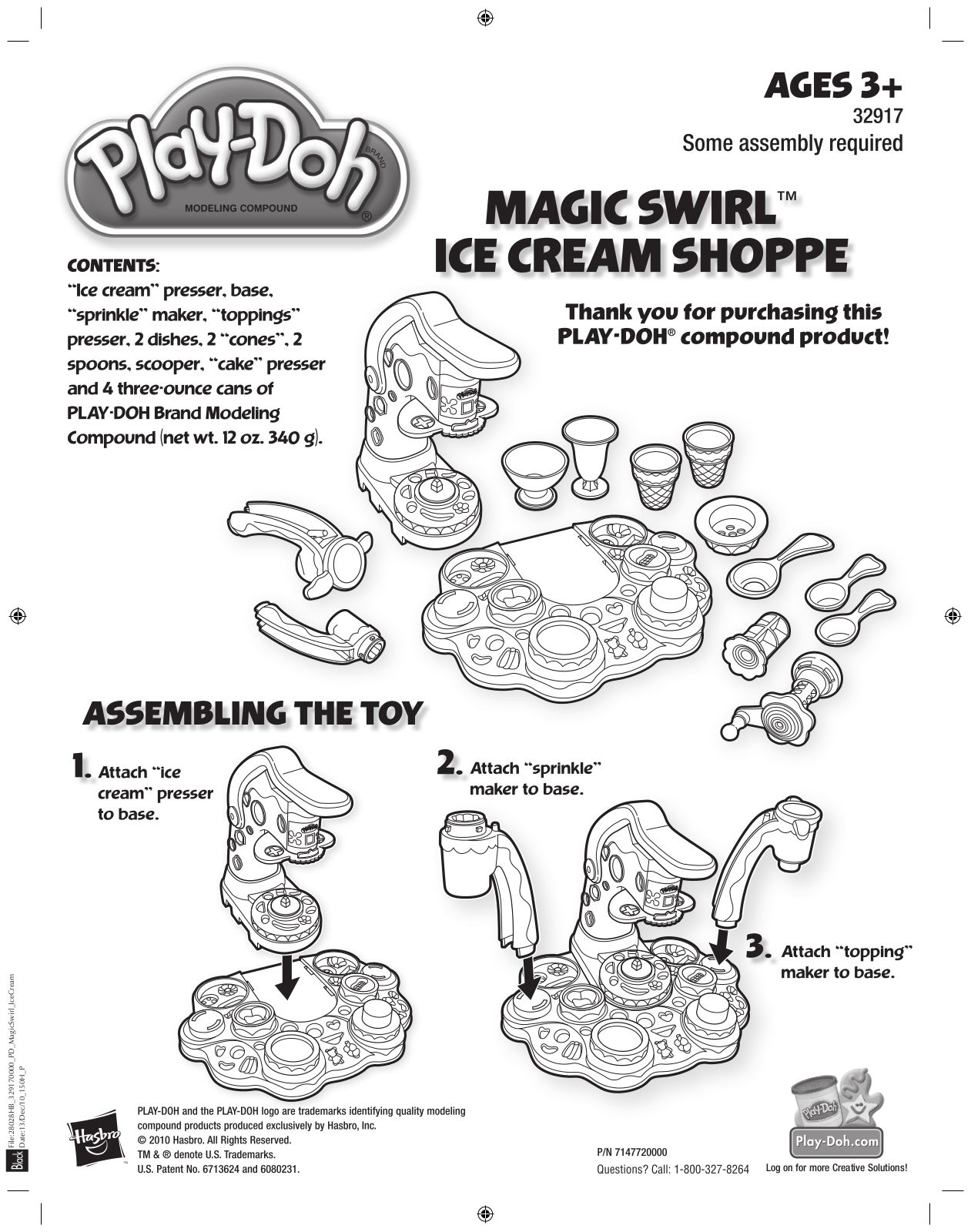 HASBRO Play Doh Magic Swirl Ice Cream Shoppe User Manual