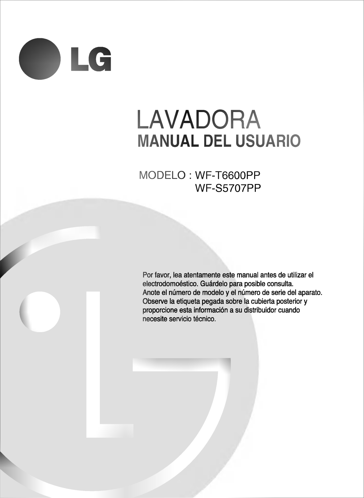 LG WF-5746SPM Owner's Manual