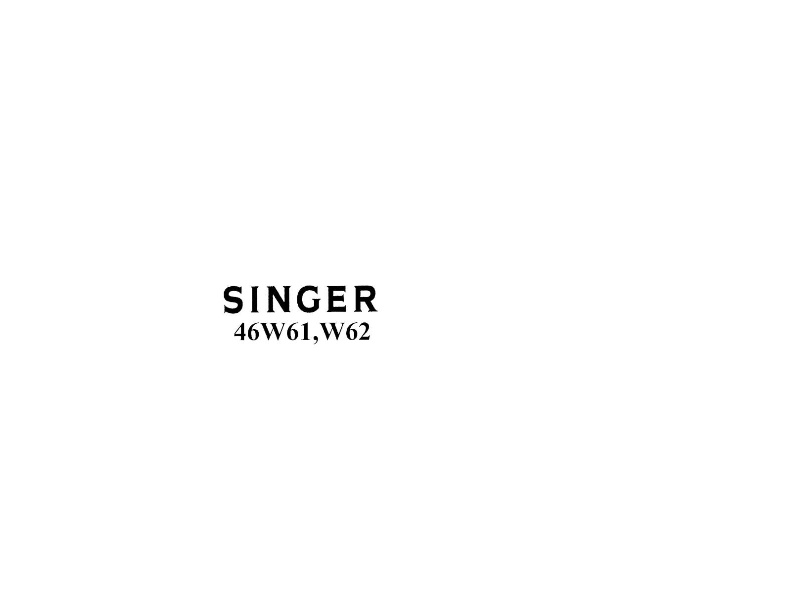 Singer 46W61, 46W62 User Manual