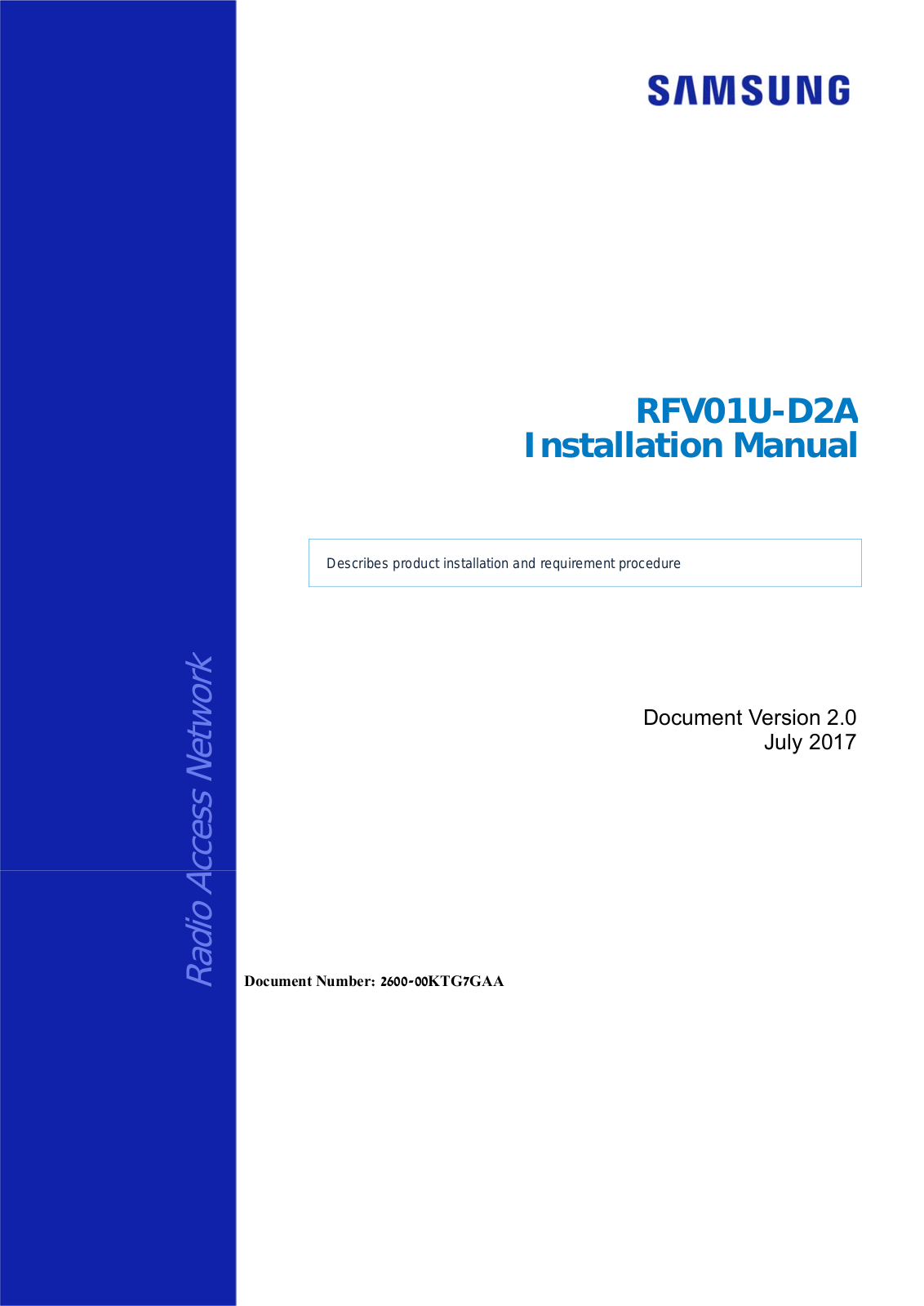 Samsung RFV01U-D2A User Manual