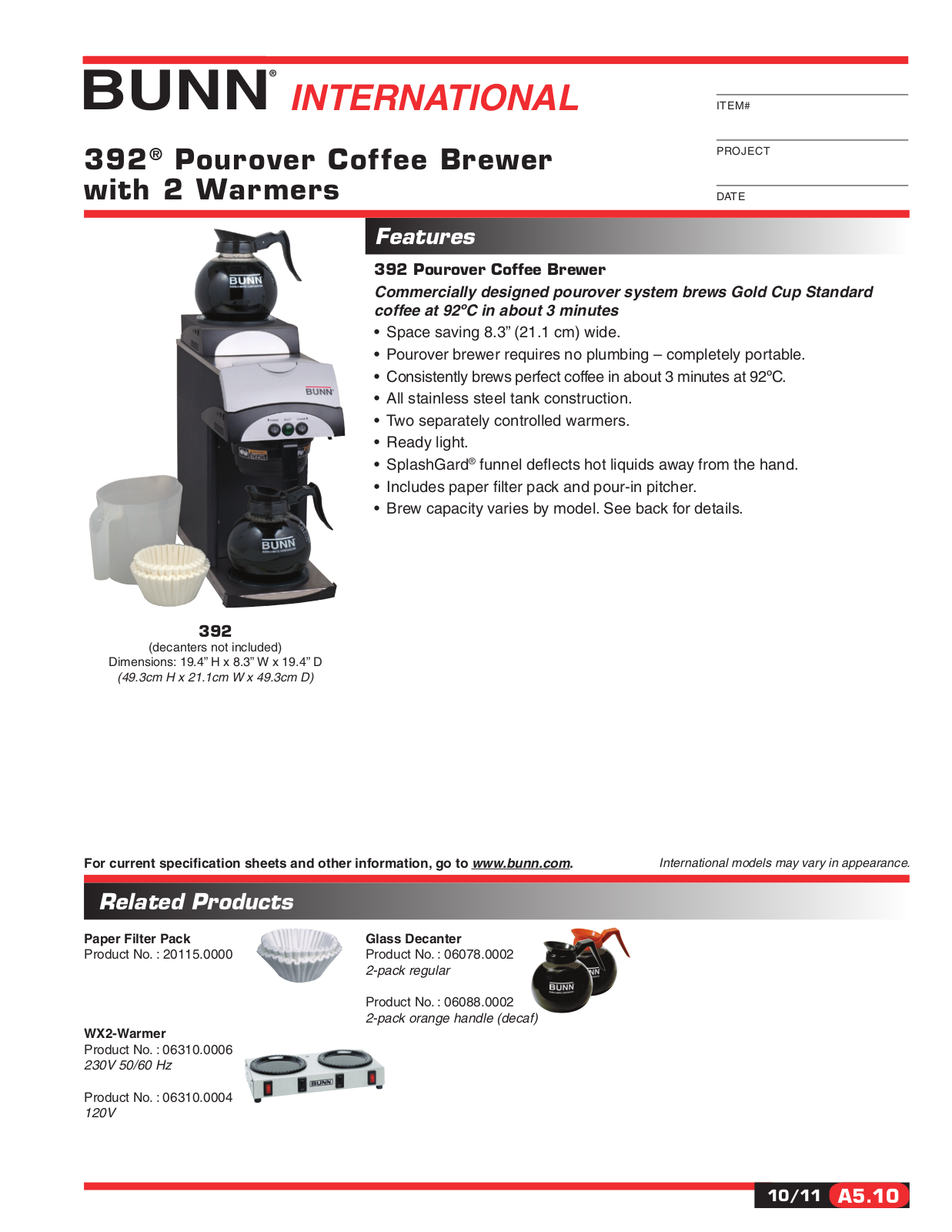 Bunn Coffee Maker 392A Service Manual