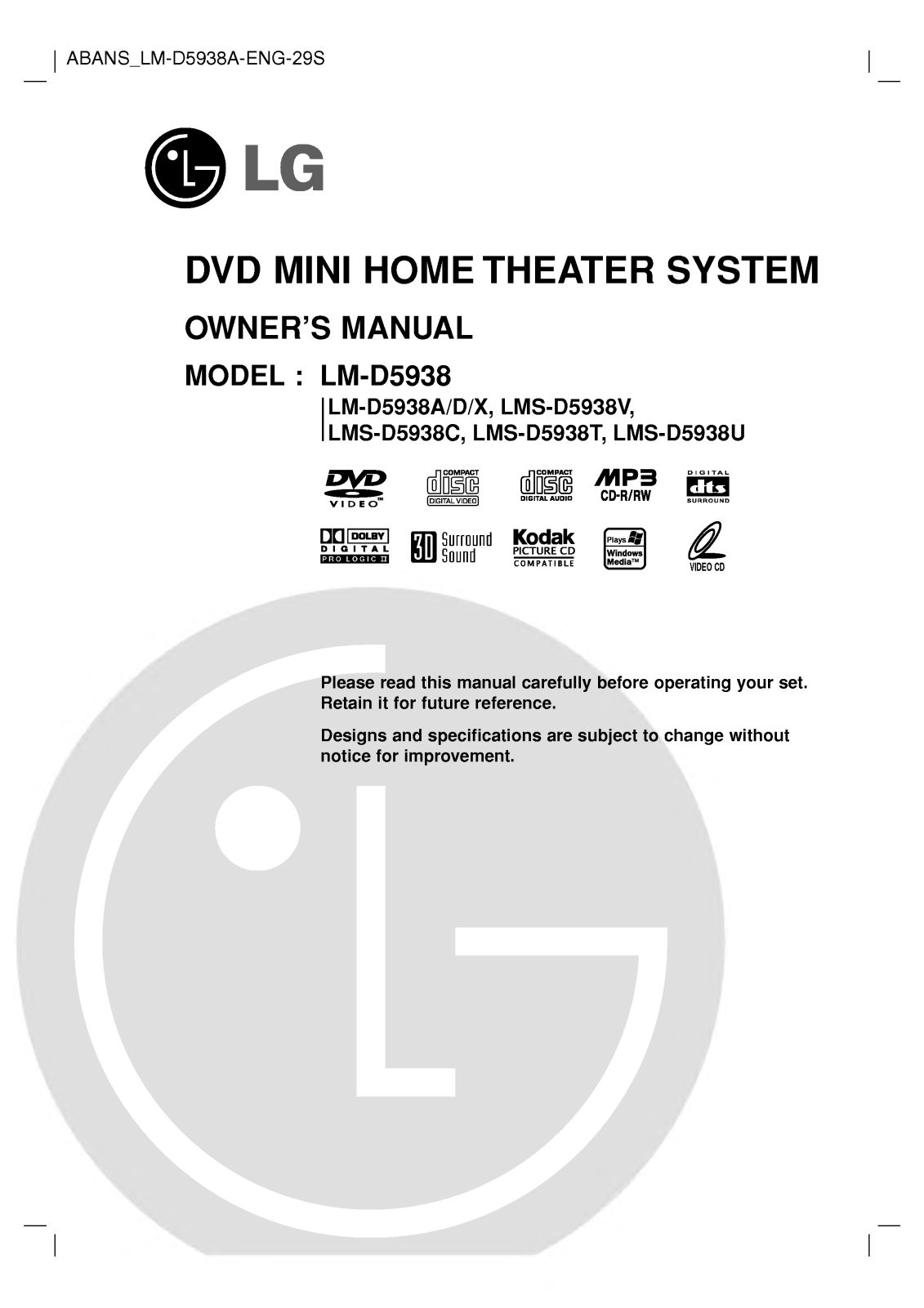 LG LM-D5938A User Manual