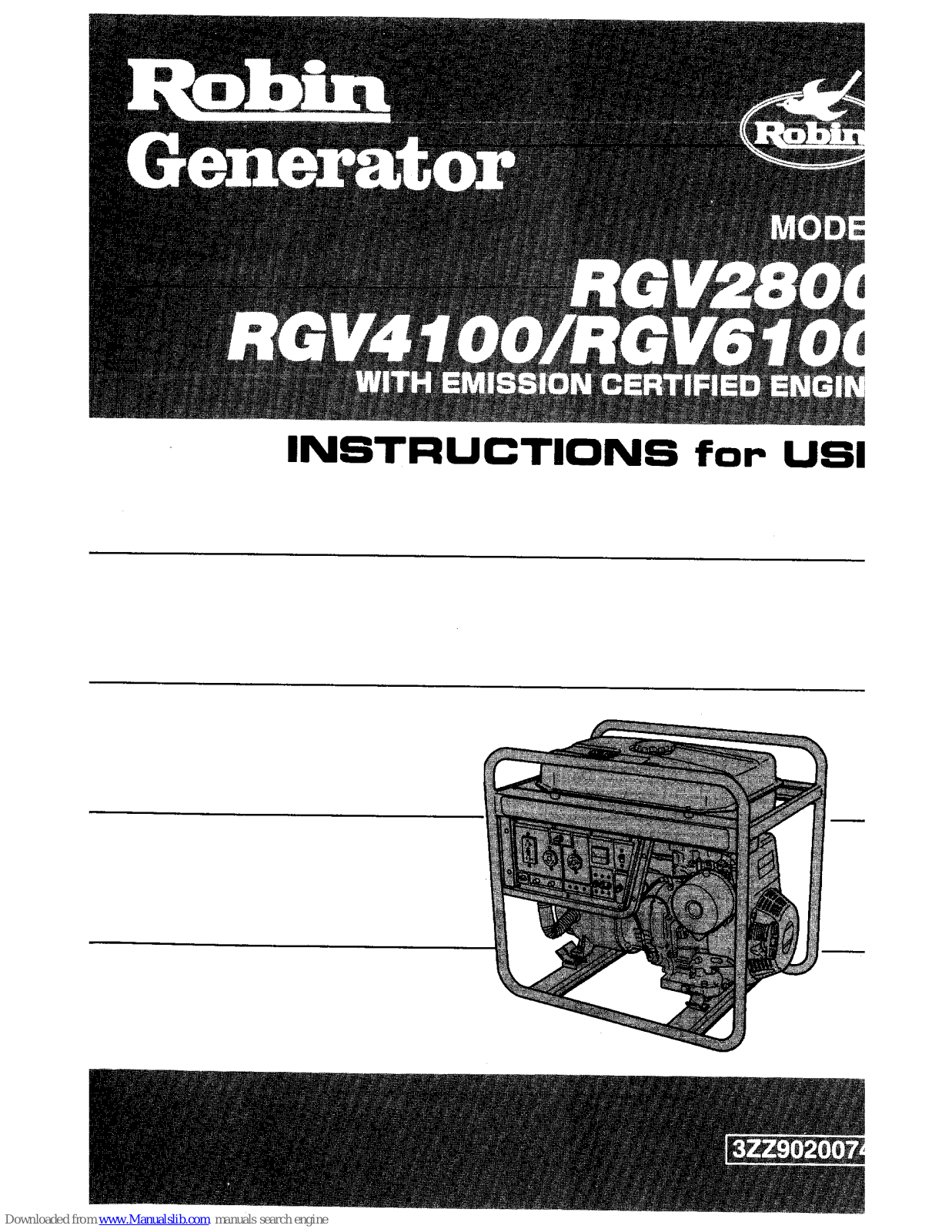 Robin RGV6100 Instructions For Use Manual