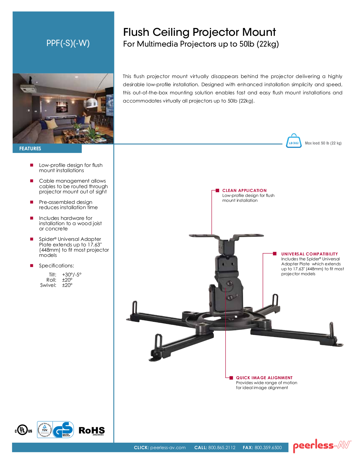 Peerless-AV PPC-W User Manual