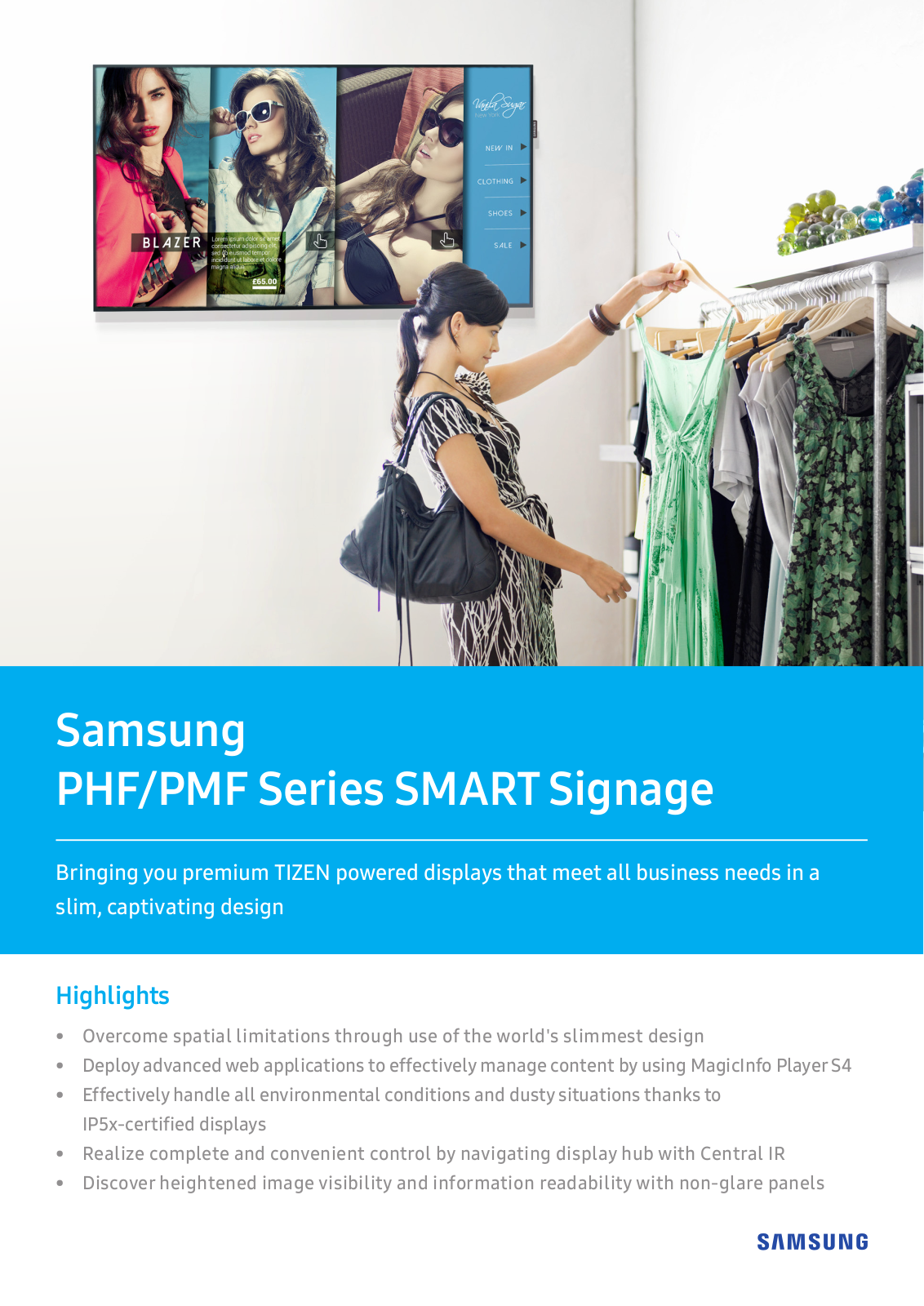 Samsung LH32PMFPBGC/EN Product Data Sheet