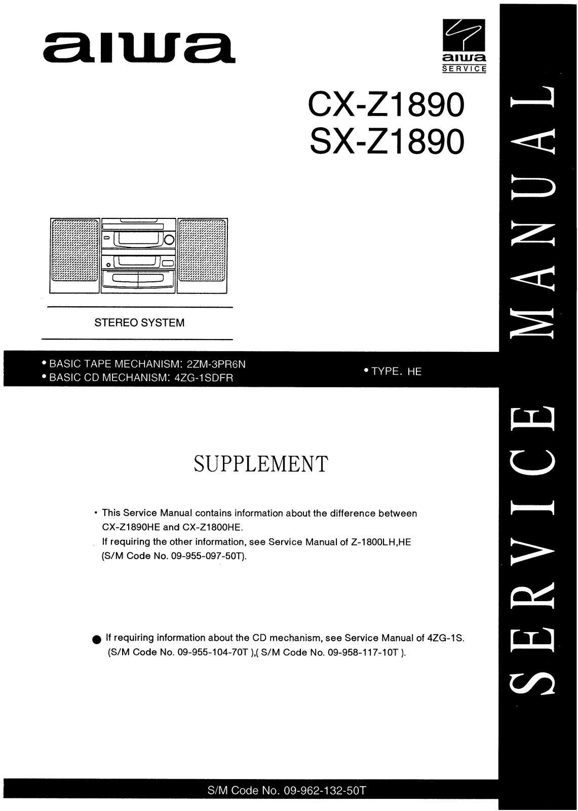 Aiwa CX Z1890 Service Manual