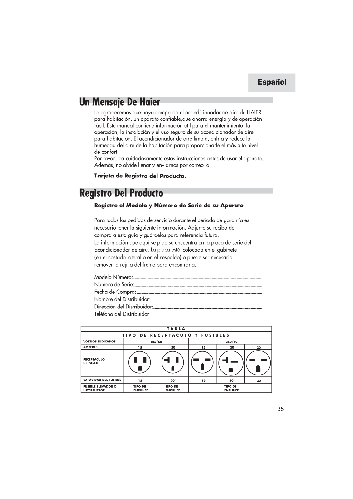 Haier AMA05JF, HWF05XCJ User Manual