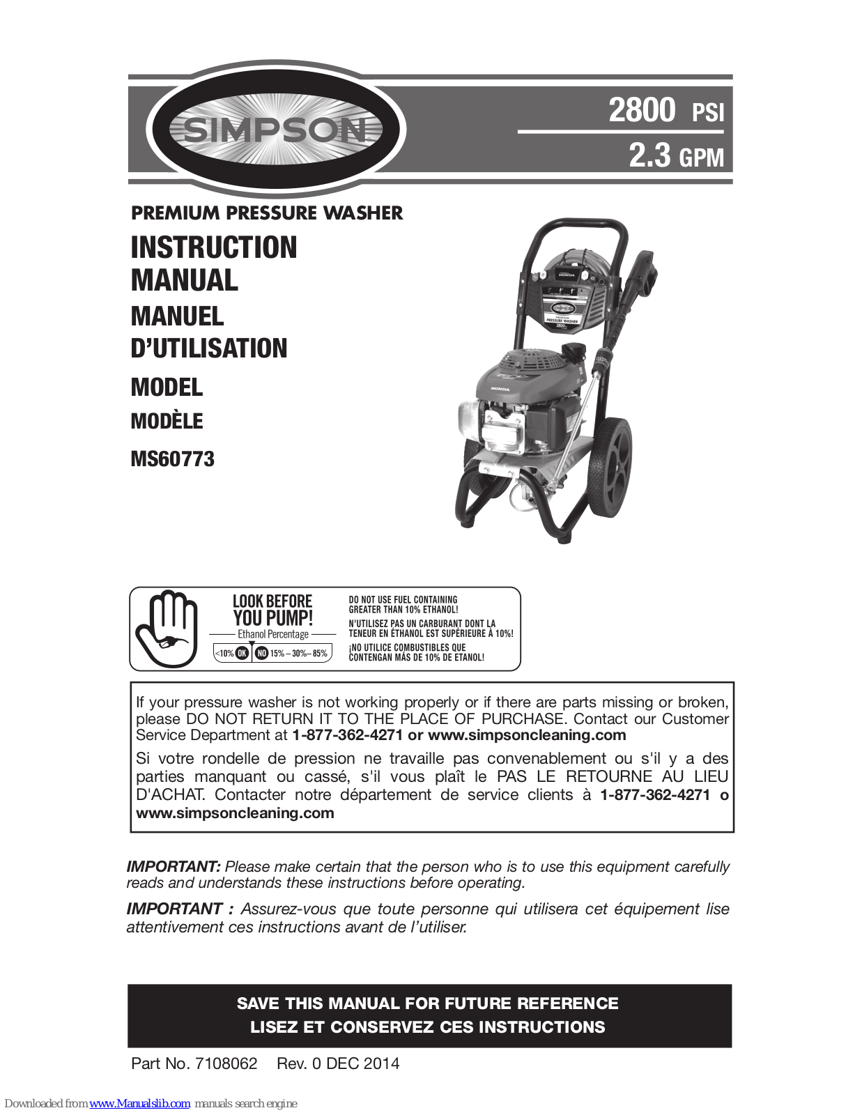 Simpson MS60773 Instruction Manual - ManualMachine.com
