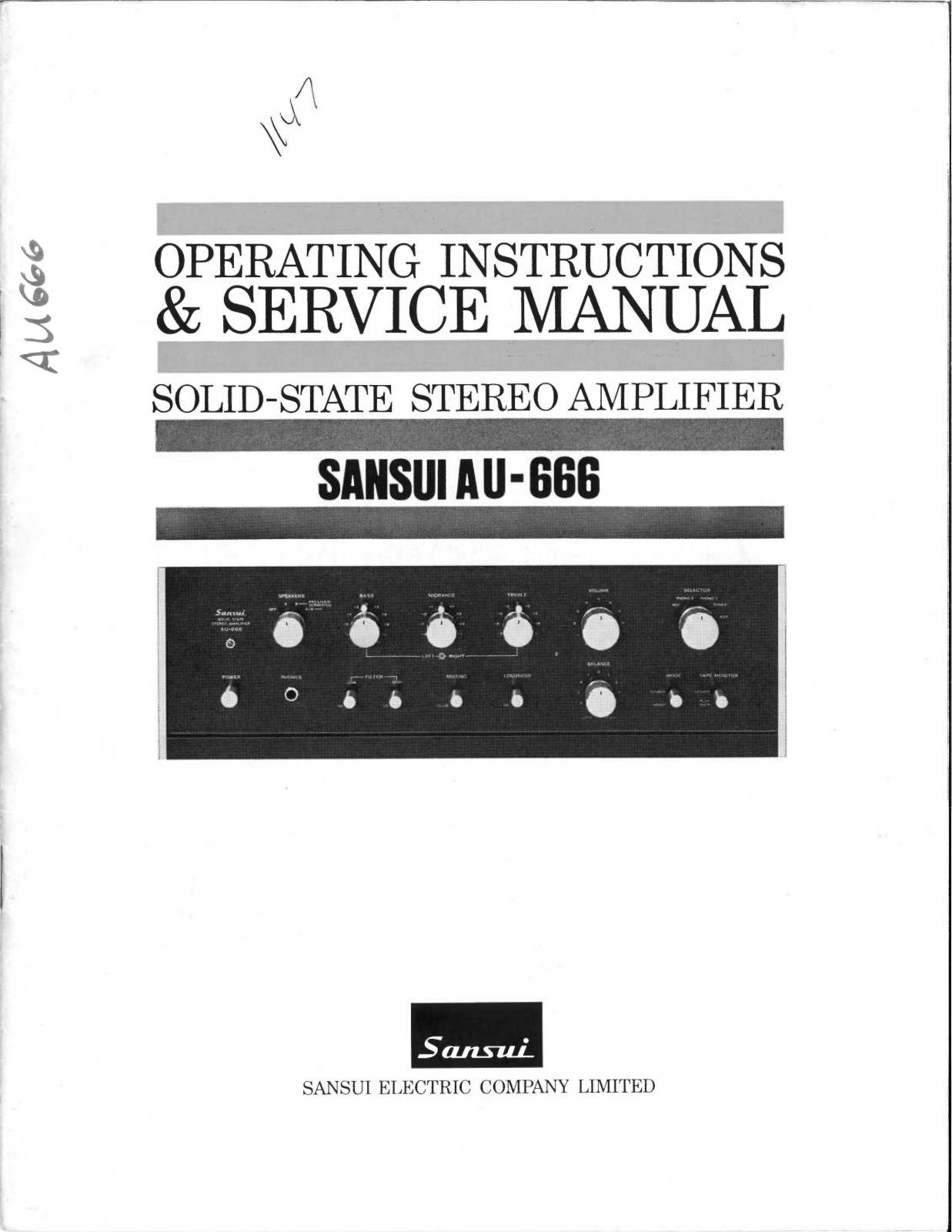 Sansui AU-666, AU 666 Verstärker, AU 666 Amplificador Service Manual