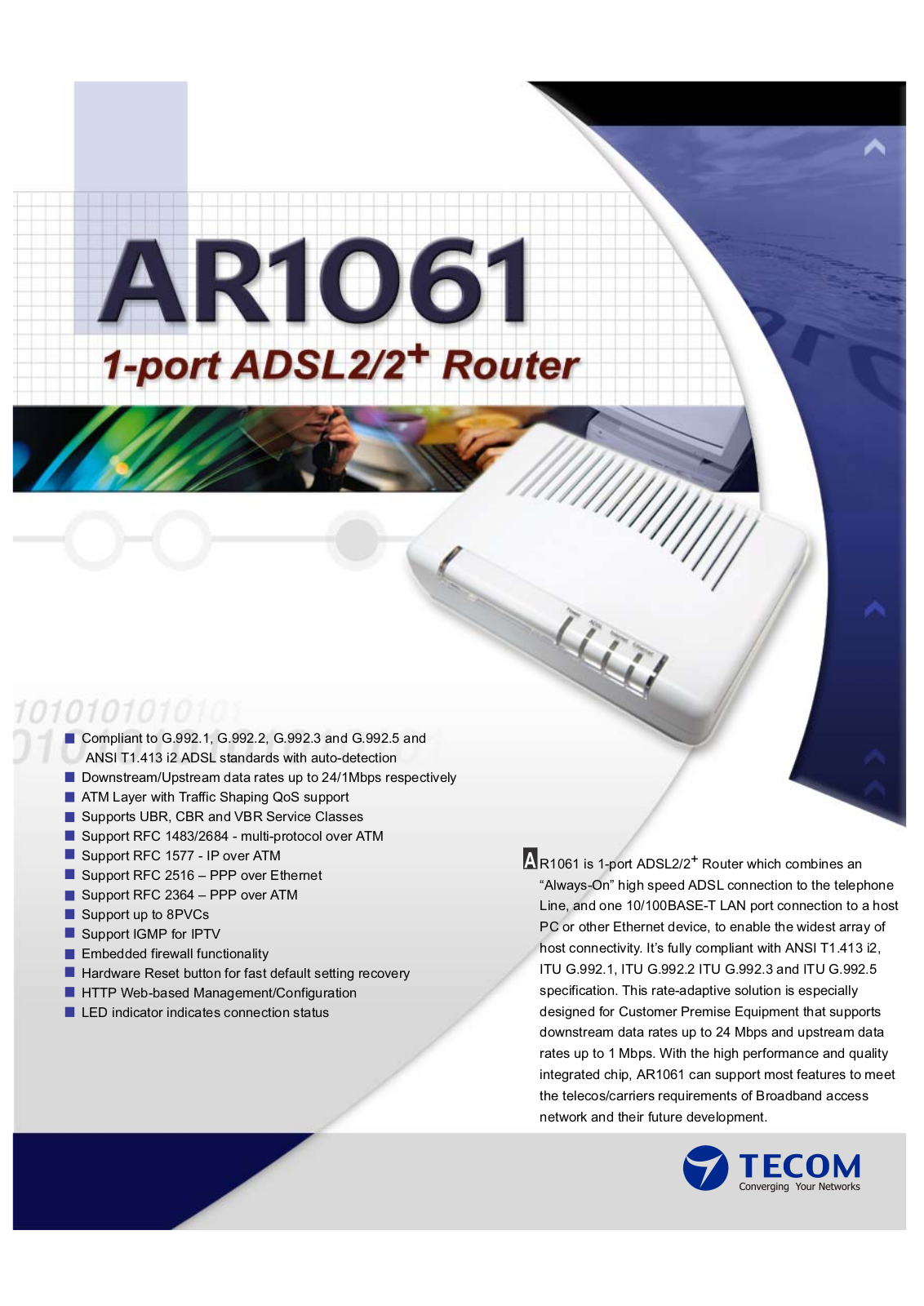 Tecom AR1061 User Manual