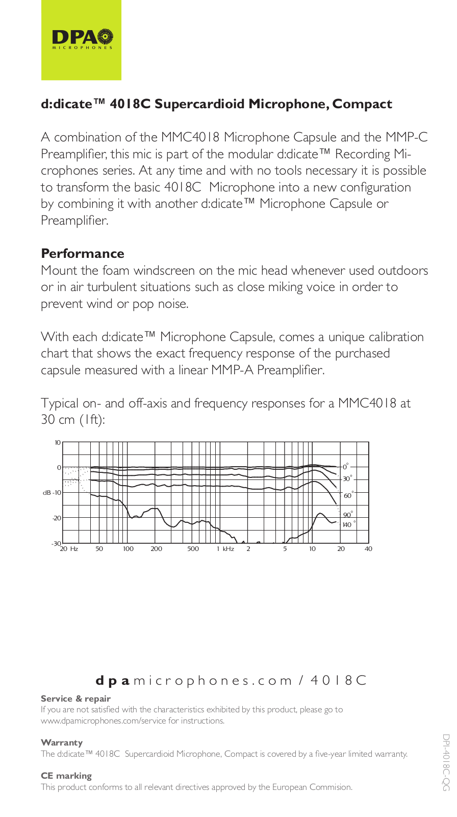 DPA d:dicate 4018C operation manual