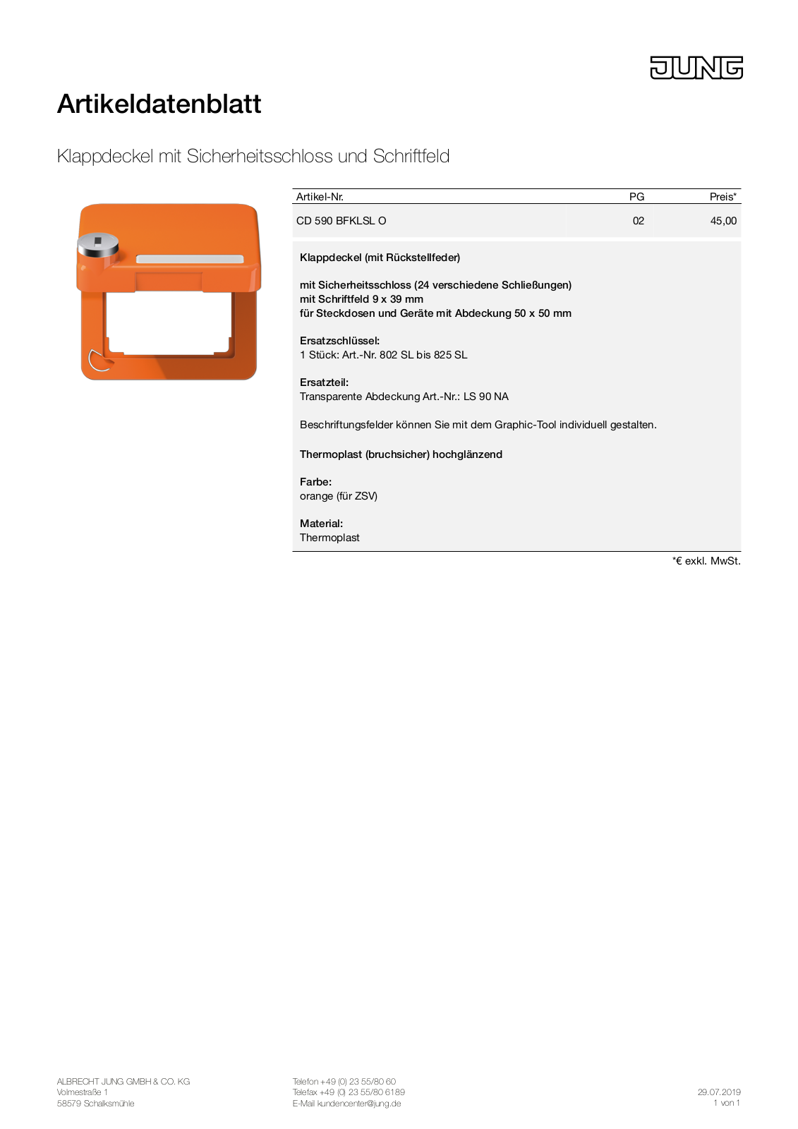 Jung CD 590 BFKLSL O User Manual