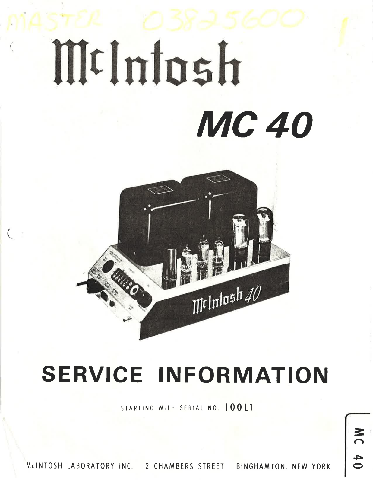 McIntosh MC-40 Service Manual