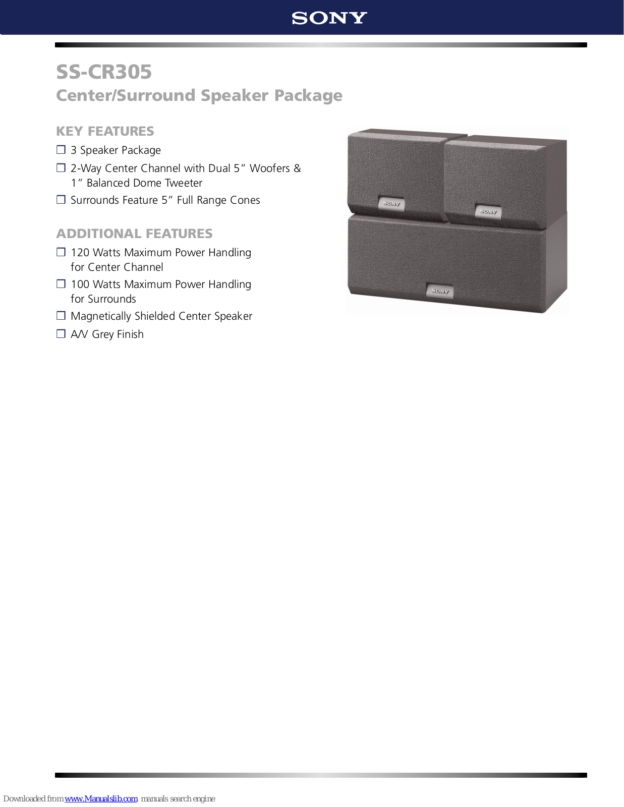 Sony SS-CR305 Marketing Datasheet