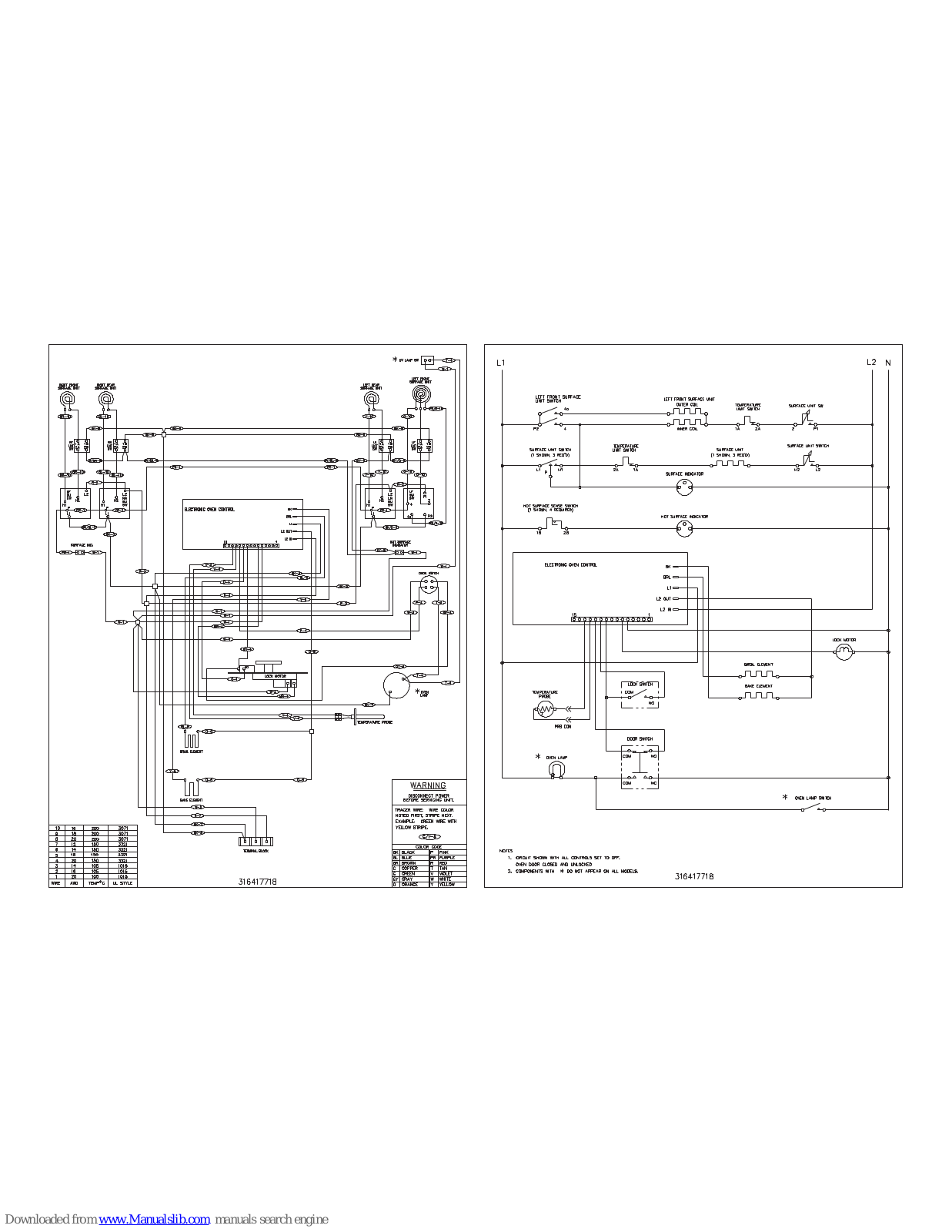 Frigidaire FEFS66D Wiring Diagram