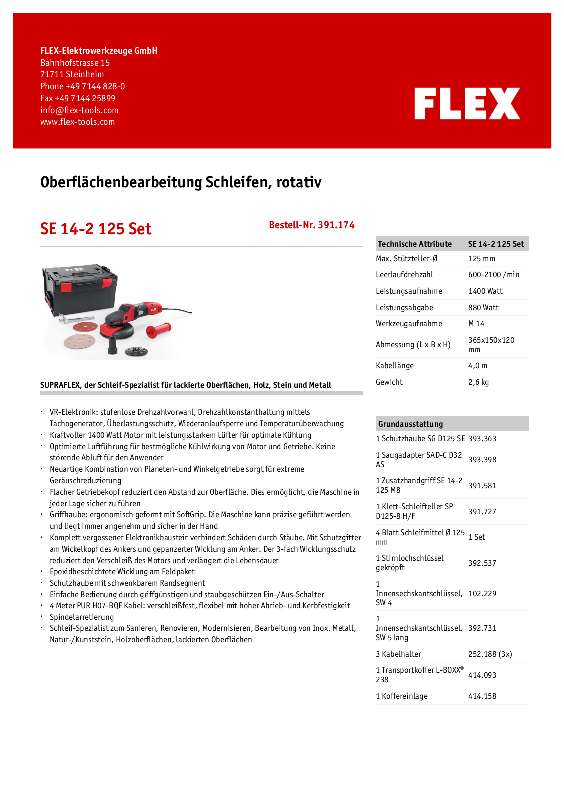 Flex SE 14-2 125 Set User Manual