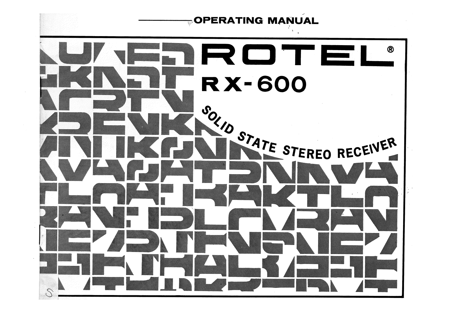 Rotel RX-600 User Manual