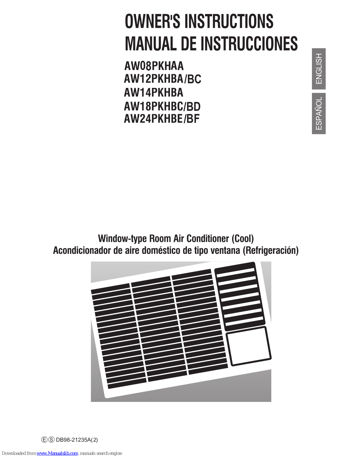 Samsung AW14PKHBA, AW18PKHBC/BD, AW24PKHBE/BF, AW12PKHBA, AW12PKHBC Owner's Instructions Manual