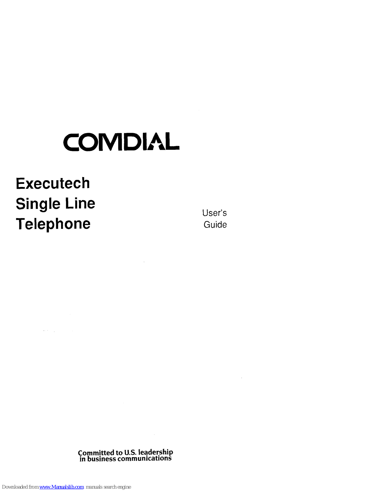 Comdial ExecuTech Single Line 1432, ExecuTech Single Line 2232, ExecuTech Single Line 2296 User Manual