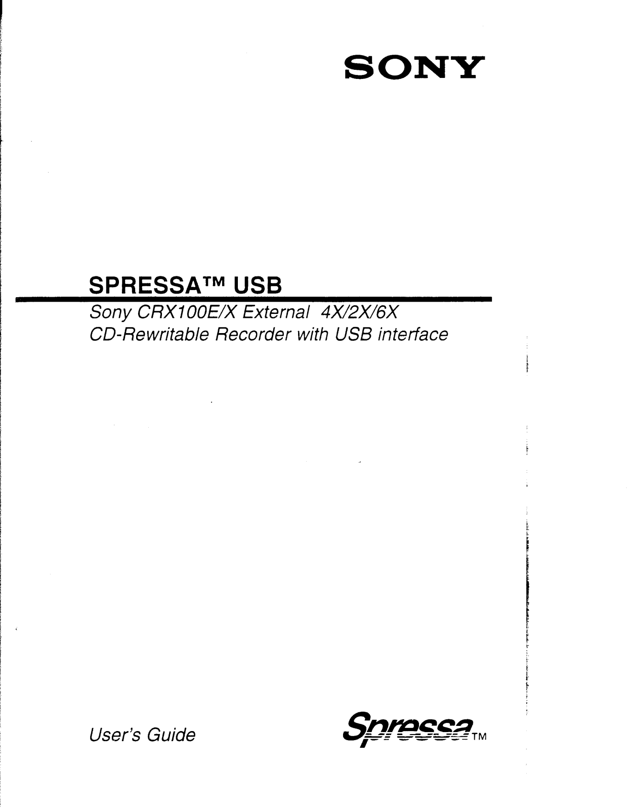 Sony CRX100E-X User Manual