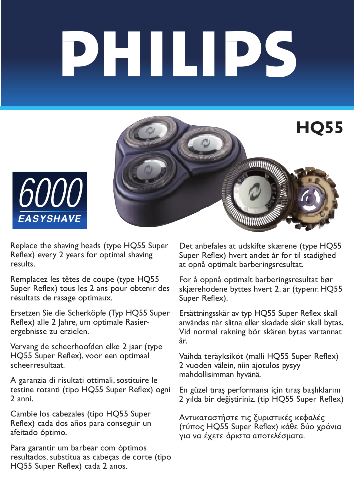 Philips HQ55 User notes