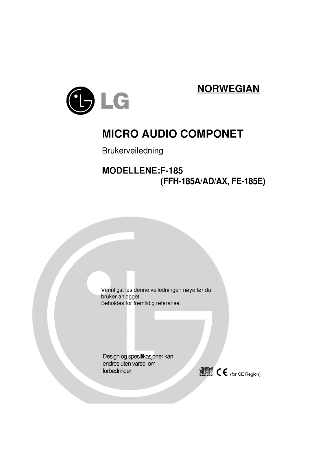 Lg FFH-185 User Manual