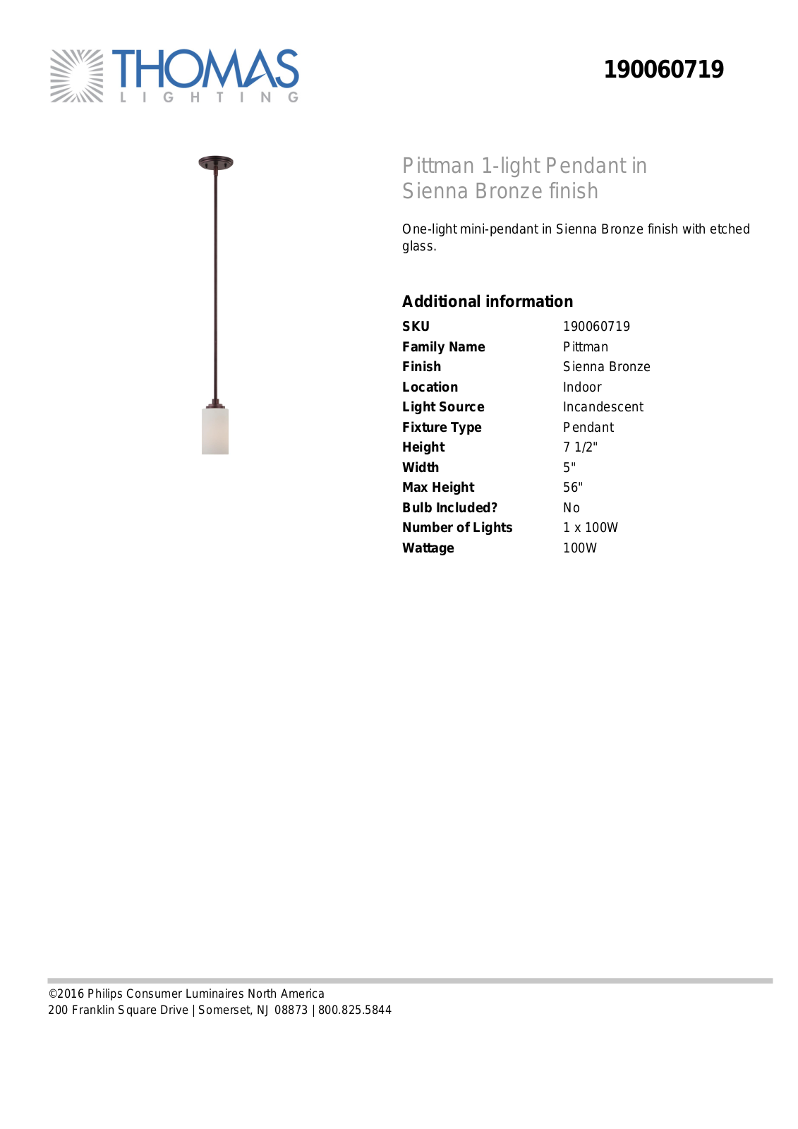 Thomas Lighting 190060719 User Manual - ManualMachine.com