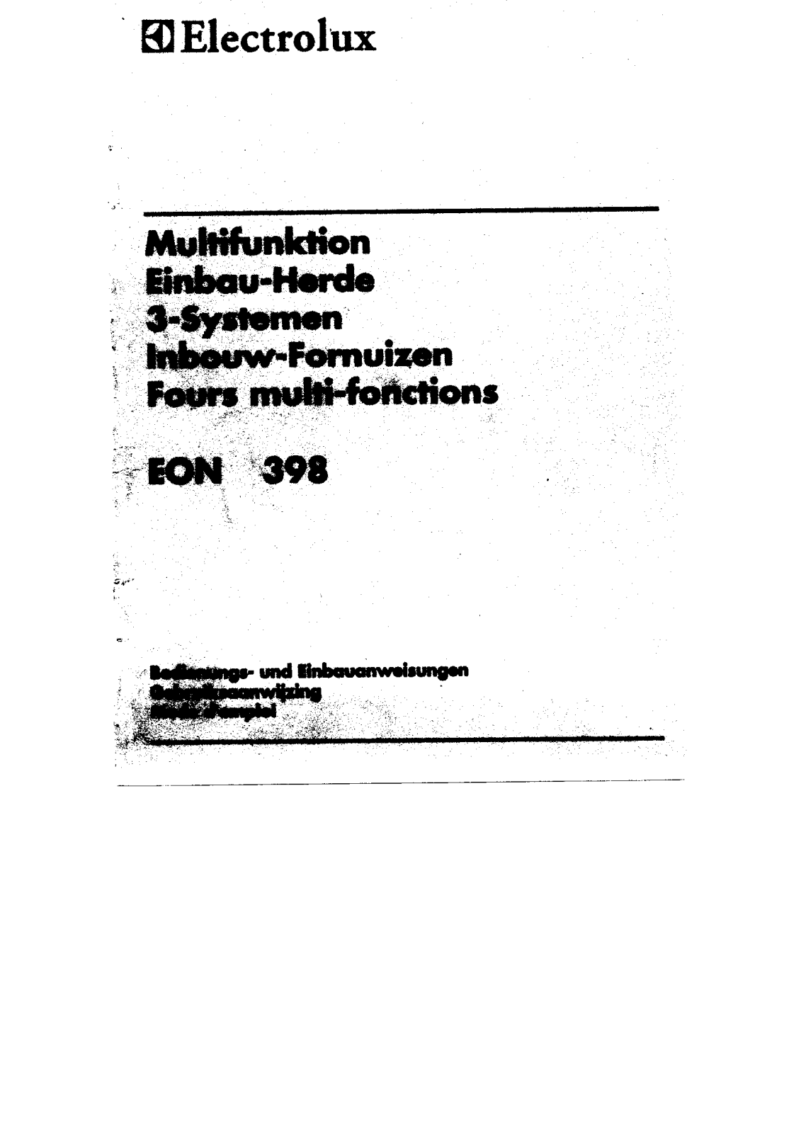 AEG EON398K User Manual