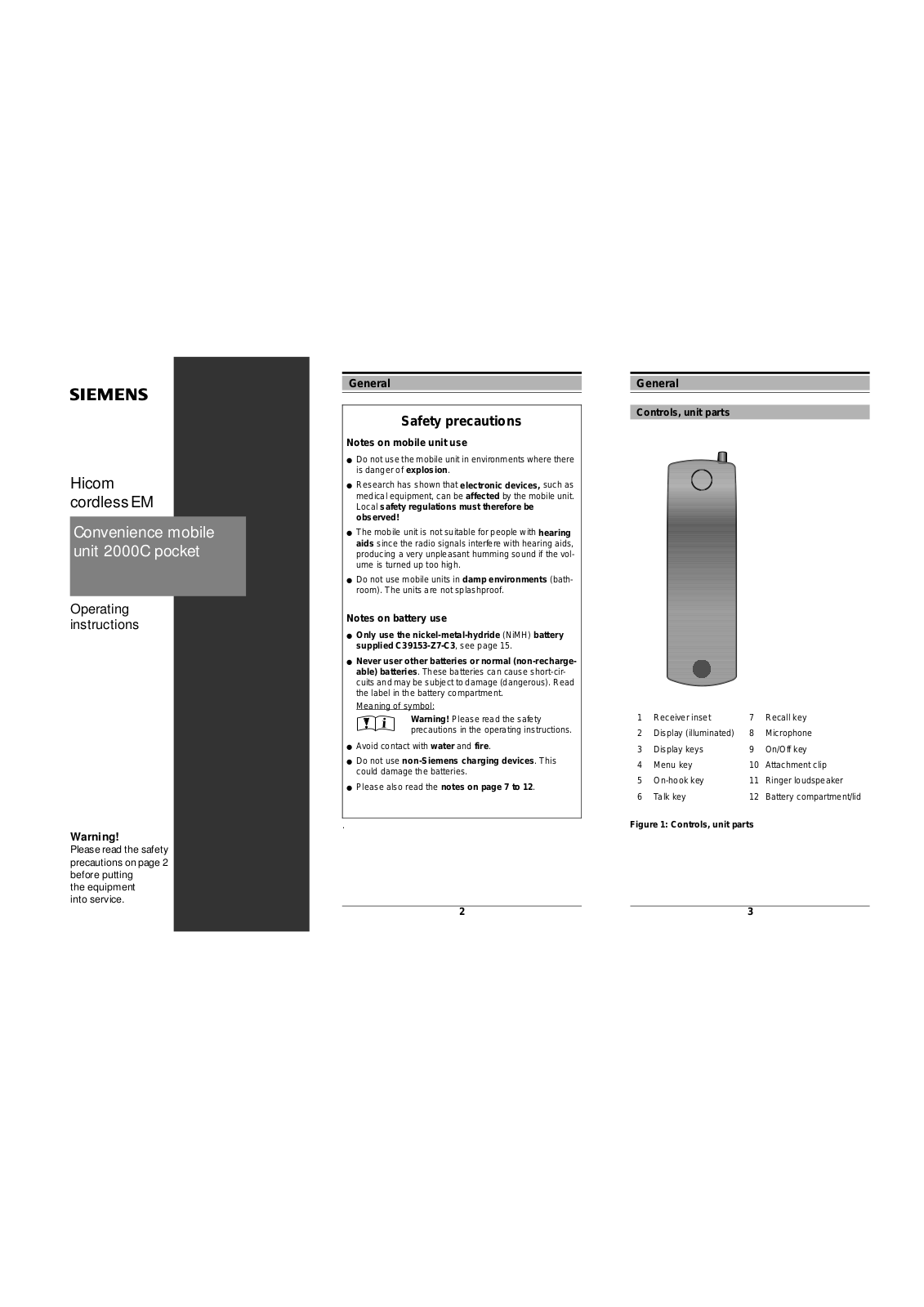 Siemens Hicom cordless EM User Manual