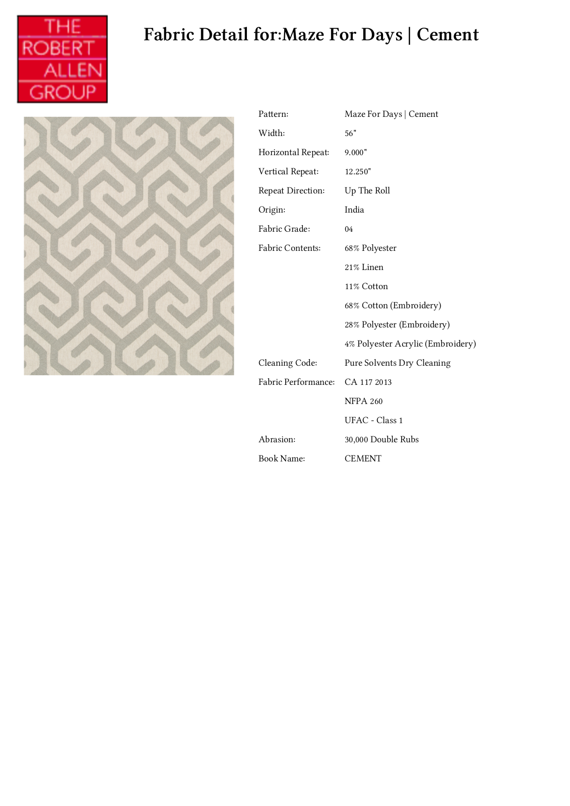 Robert Allen RALF1477 Specifications - ManualMachine.com