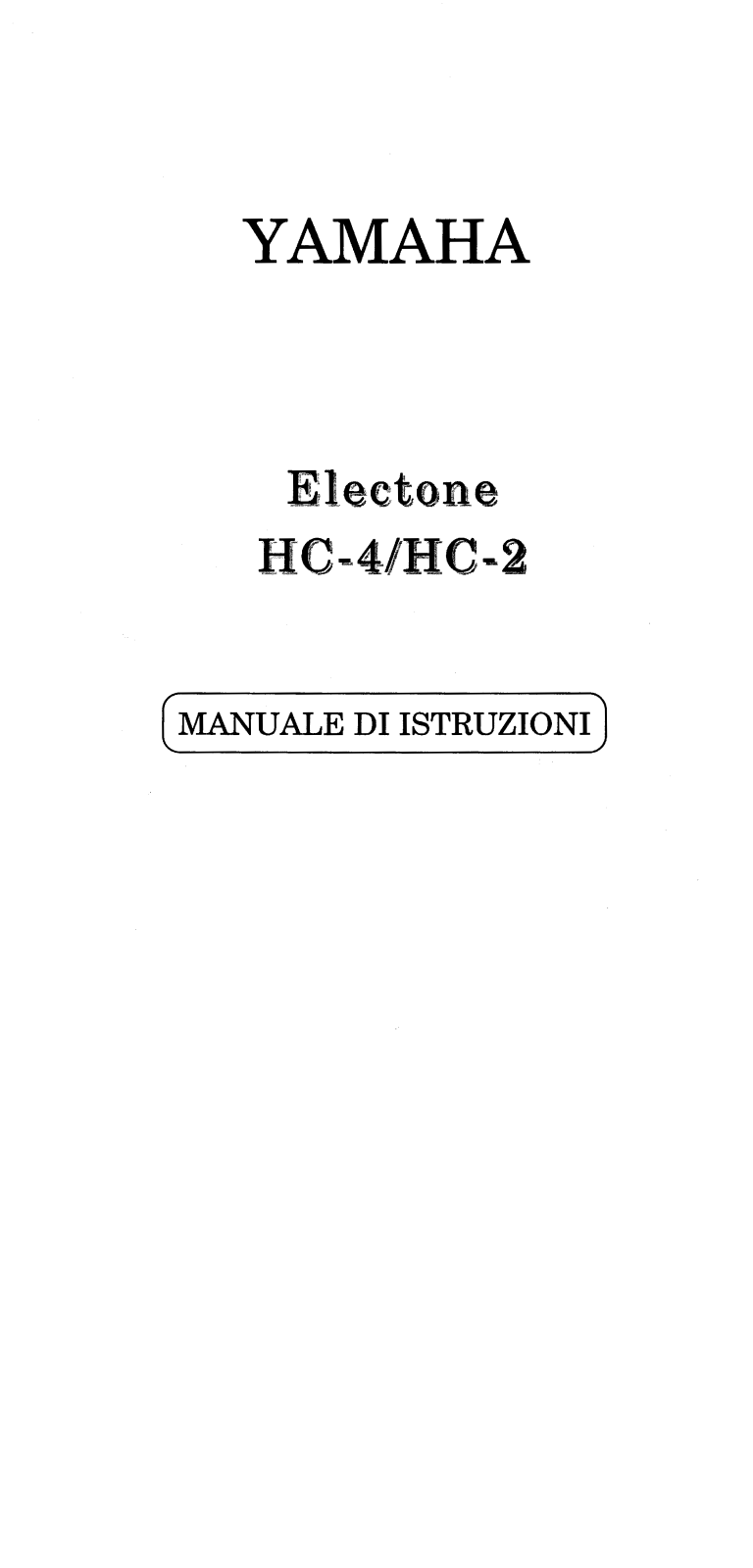 Yamaha HC4, HC2 User Manual