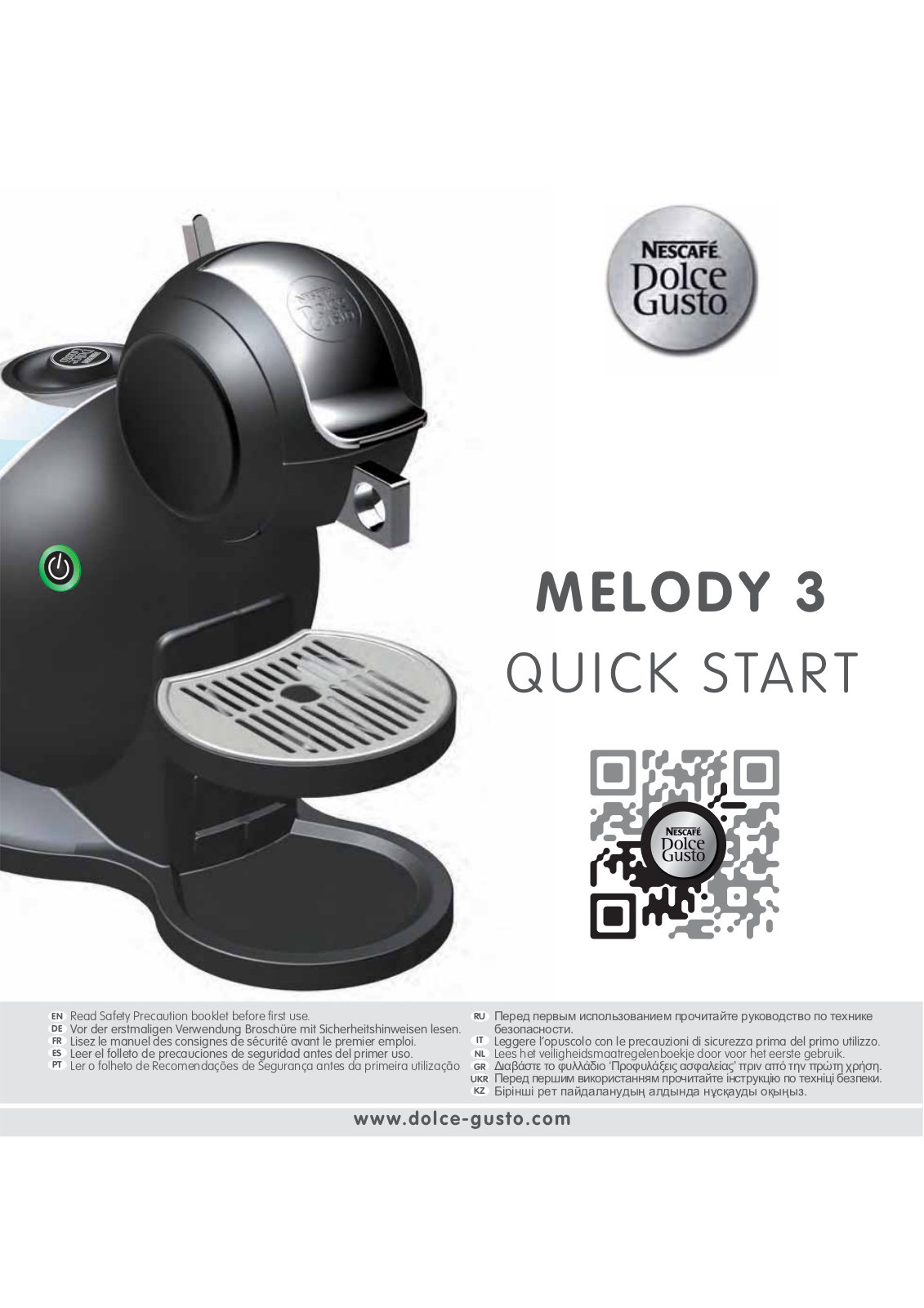 KRUPS Dolce Gusto Melody 3, KP220, KP230 Quick Start Guide