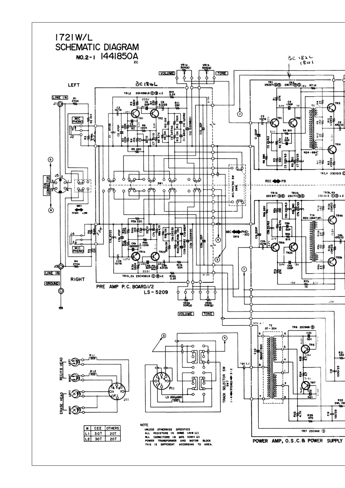 Akai 1721 Schematic