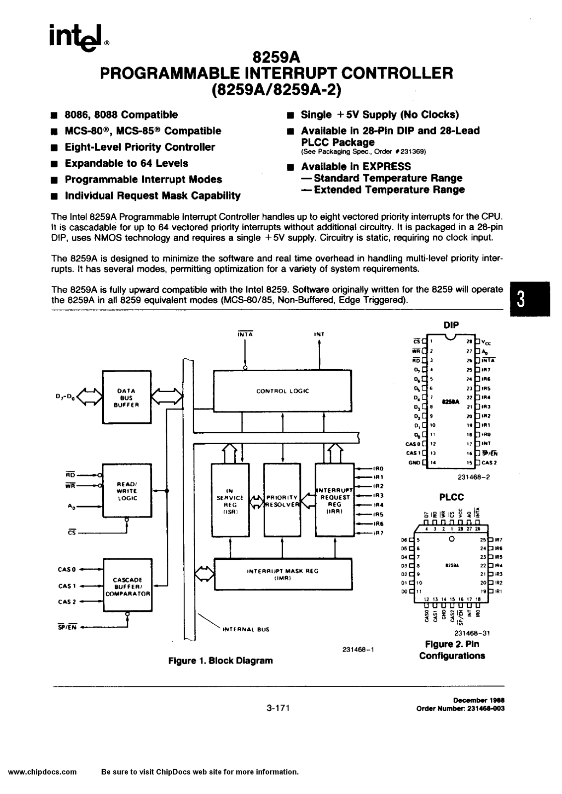 Intel Corporation P8259A, N8259A Datasheet