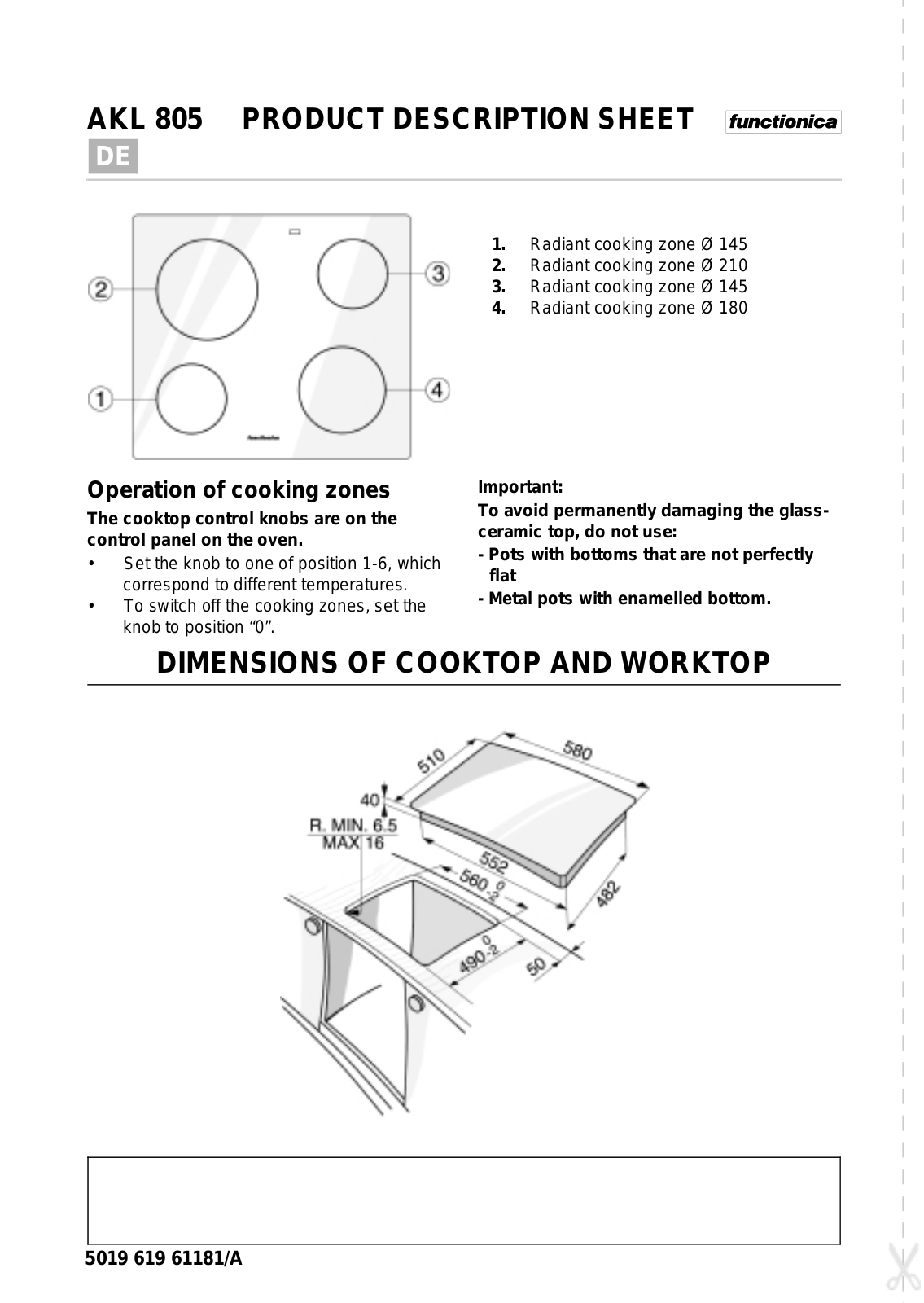 Whirlpool AKL 805/NE INSTRUCTION FOR USE