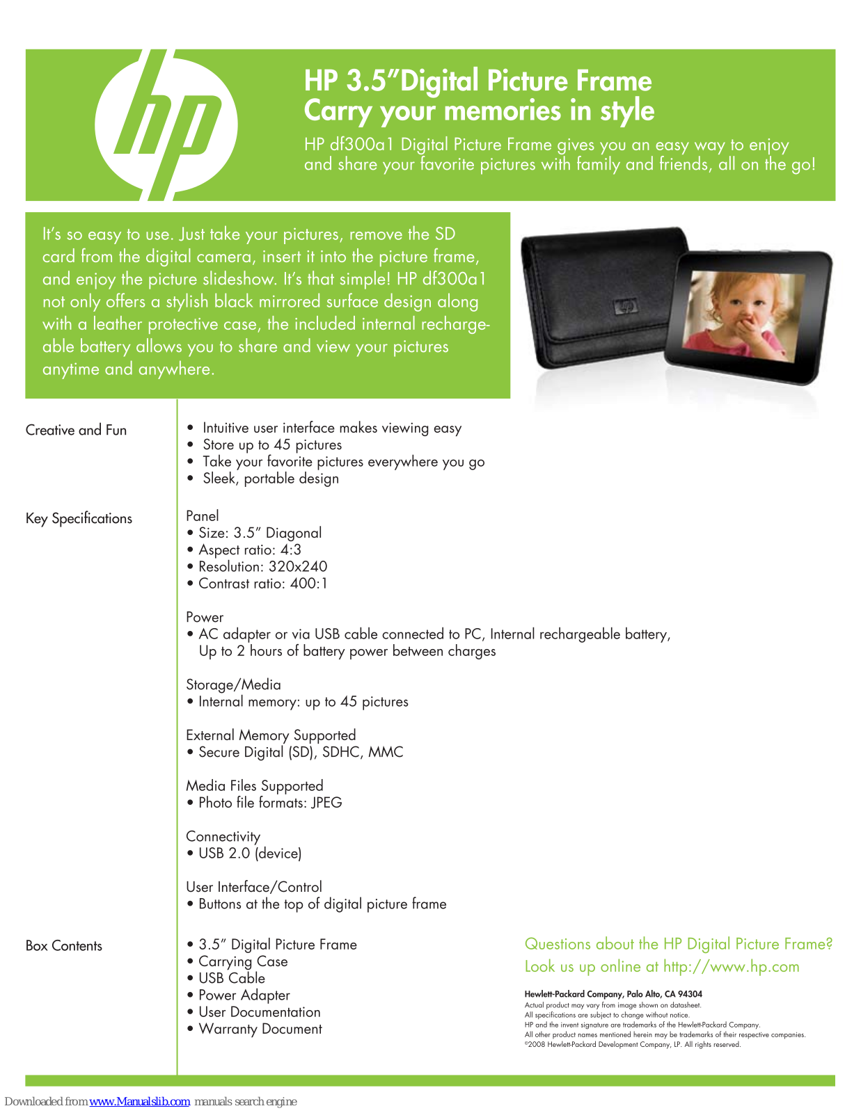 HP df300a1 Specifications