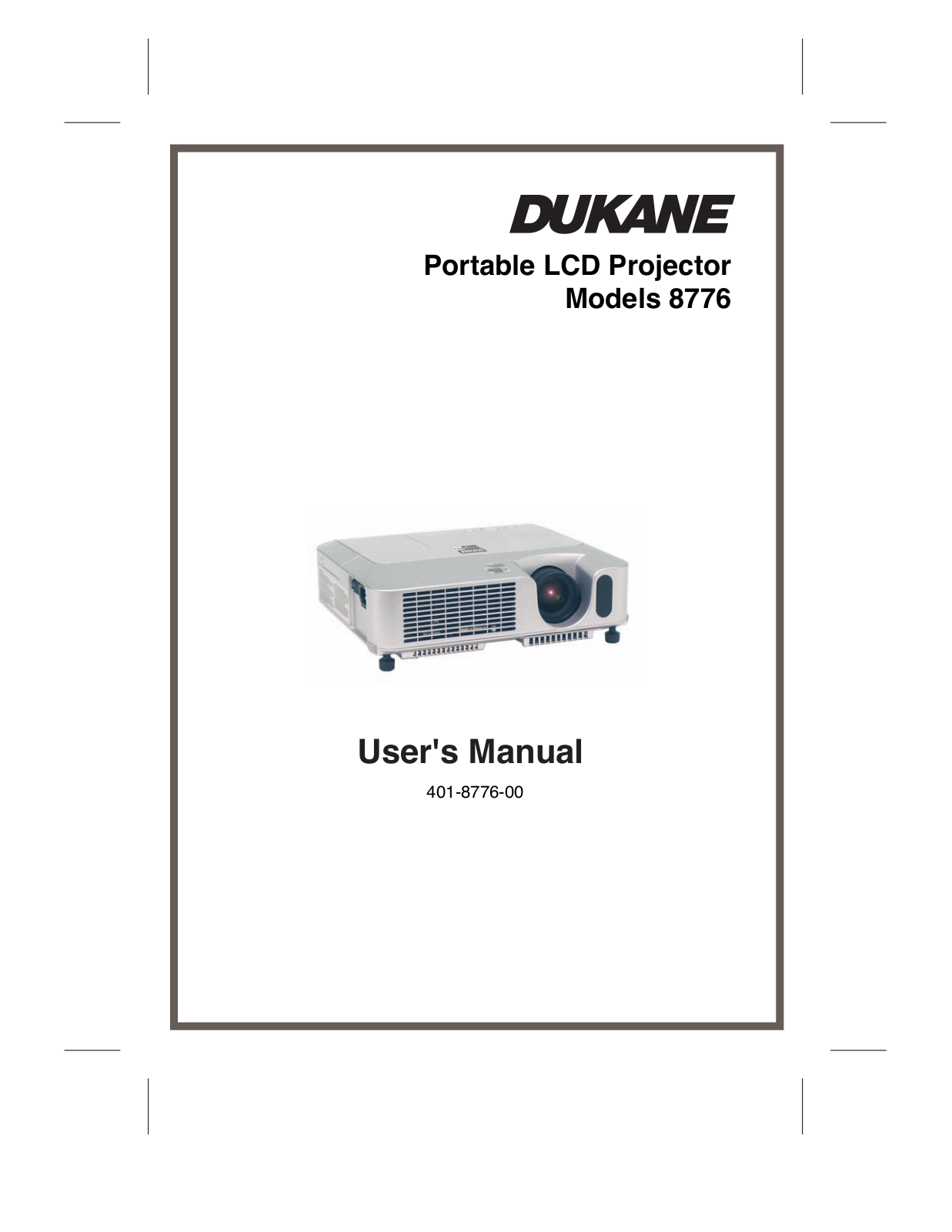 Dukane 8776 User Manual