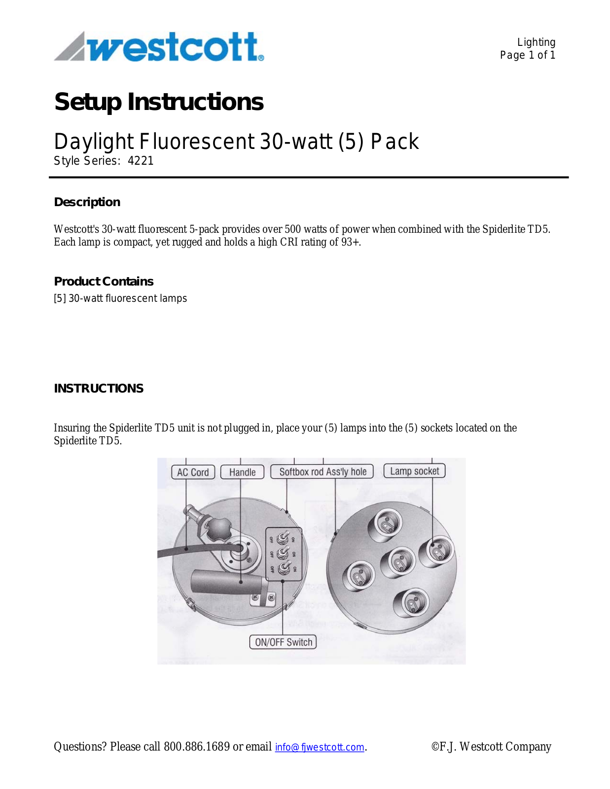 Westcott 4221 User Manual