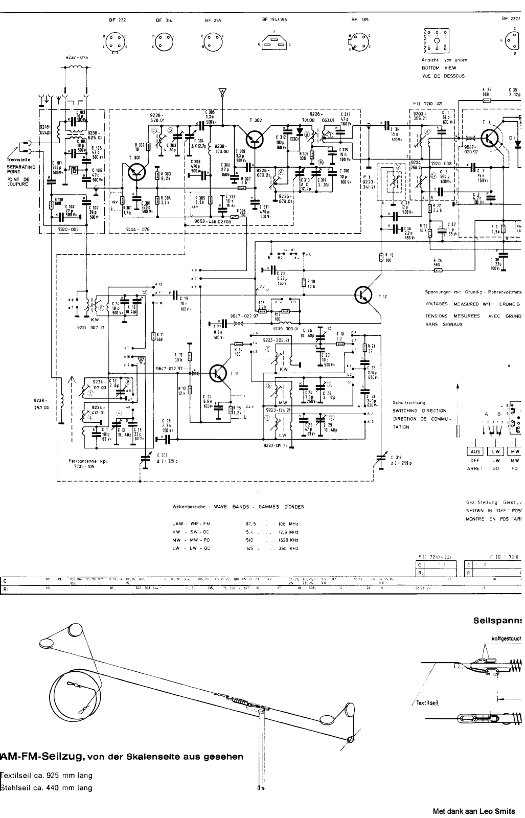 Grundig RF-1300 SM, KS-1600 SM, KS-1550 SM Schematic