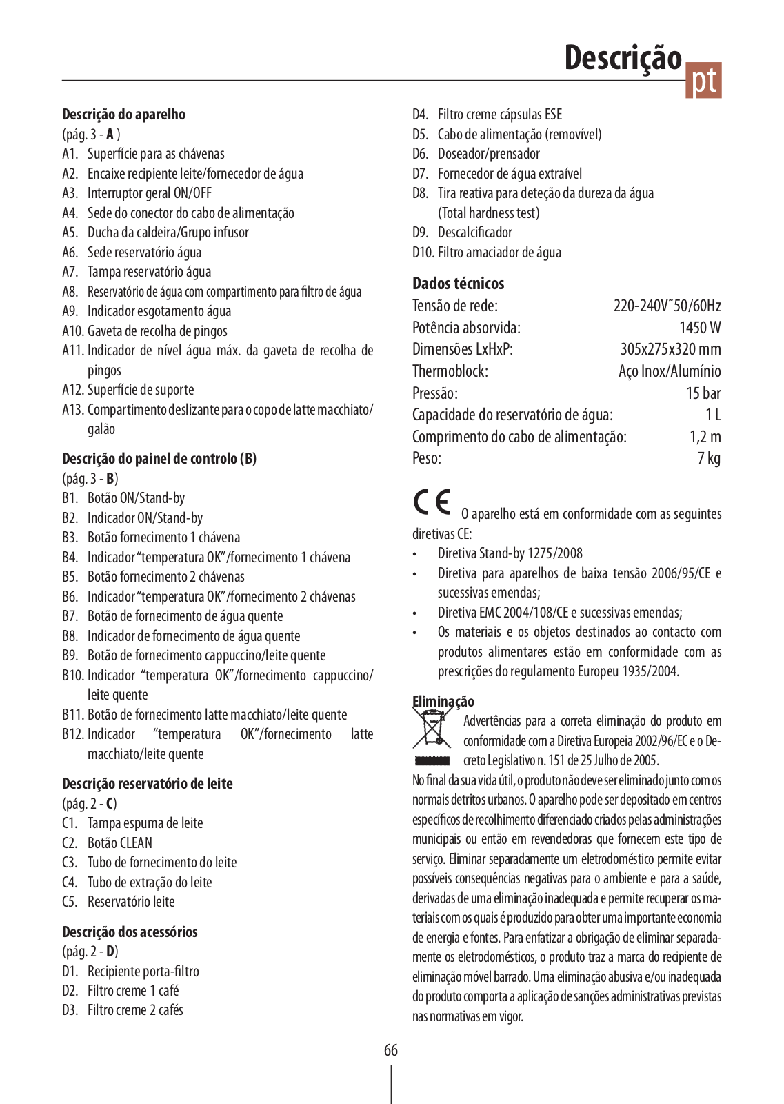 Delonghi EC850.M Instruction manuals