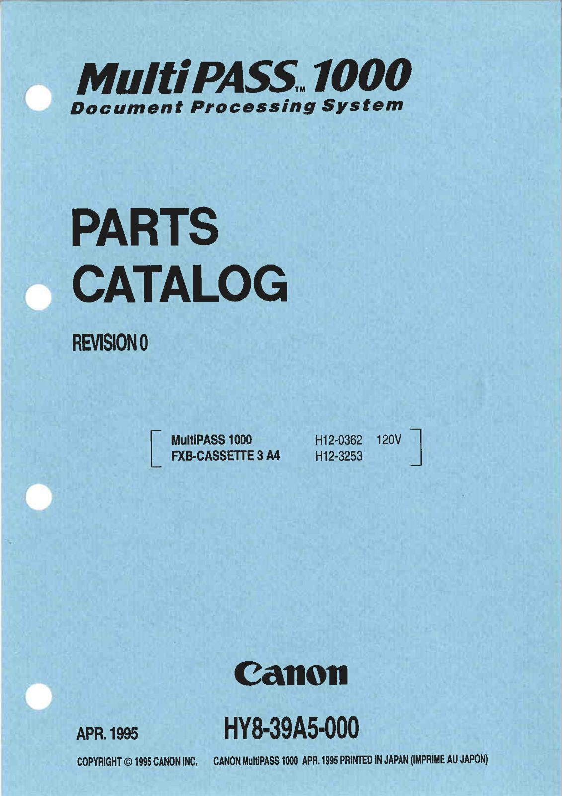 Canon 1000 PARTS CATALOG