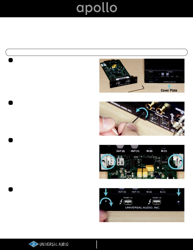 Universal Audio Apollo Thunderbolt 2 Option Card User manual