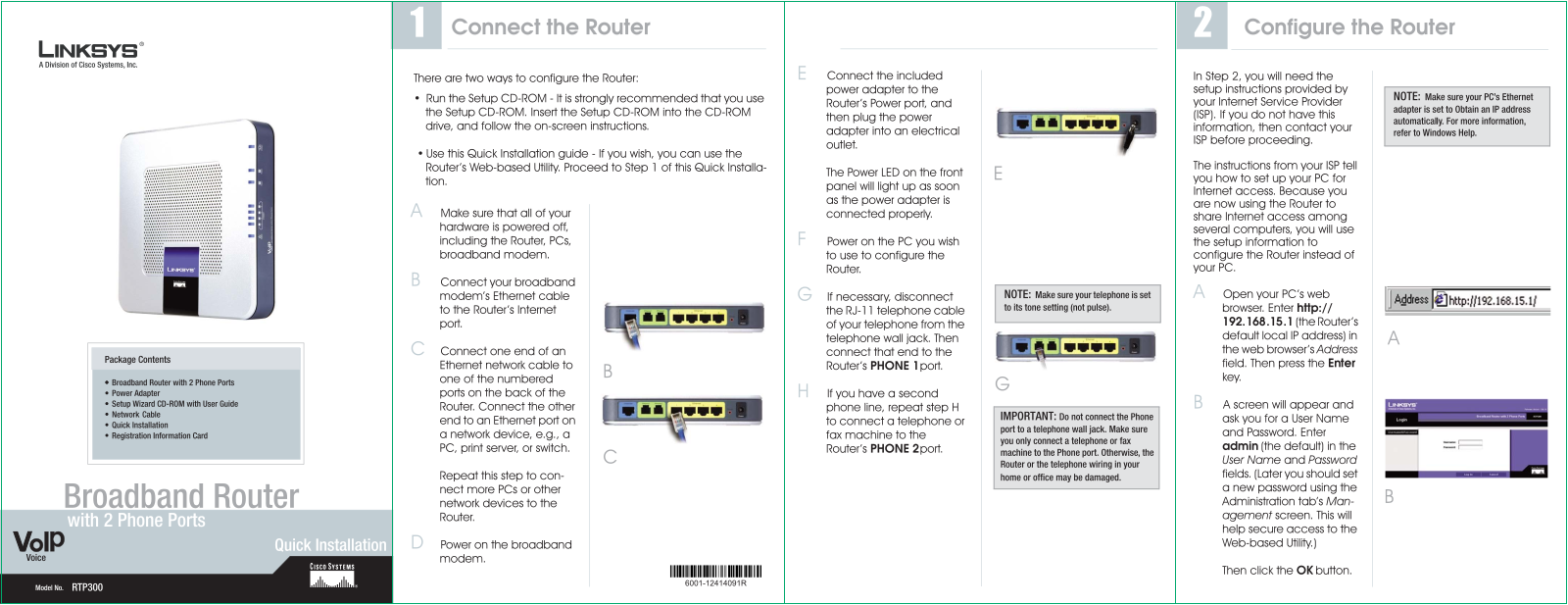 Linksys RTP300 Quick Start Manual